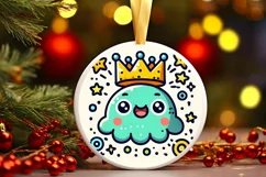 Round Christmas Ornament Sublimation|Clipart Product Image 2