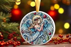 Round Christmas Ornament Sublimation|Clipart Product Image 2