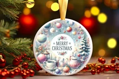 Round Christmas Ornament Sublimation|Clipart Product Image 1