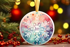 Round Christmas Ornament Sublimation|Clipart Product Image 1