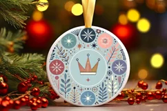 Round Christmas Ornament Sublimation|Clipart Product Image 2