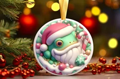 Round Christmas Ornament Sublimation|Clipart Product Image 1
