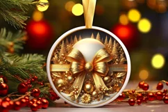 Round Christmas Ornament Sublimation|Clipart Product Image 1
