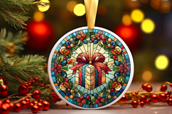 Round Christmass Ornament PNG Product Image 1