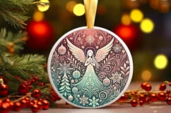 Round Christmas Ornament Sublimation|Clipart Product Image 2