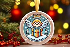 Round Christmas Ornament Sublimation|Clipart Product Image 2