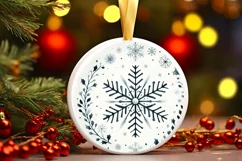 Round Christmas Ornament Sublimation|Clipart Product Image 1