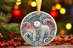 Round Christmas Ornament Sublimation|Clipart Product Image 2