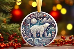 Round Christmas Ornament Sublimation|Clipart Product Image 2