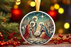 Round Christmas Ornament Sublimation|Clipart Product Image 1