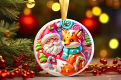 Round Christmas Ornament Sublimation|Clipart Product Image 1