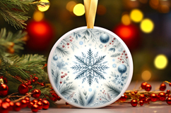 Round Christmass Ornament PNG Product Image 1