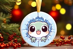 Round Christmas Ornament Sublimation|Clipart Product Image 1