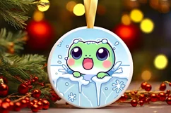 Round Christmas Ornament Sublimation|Clipart Product Image 1