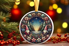 Round Christmas Ornament Sublimation|Clipart Product Image 1