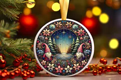 Round Christmass Ornament PNG Product Image 1
