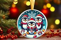 Round Christmas Ornament Sublimation|Clipart Product Image 1