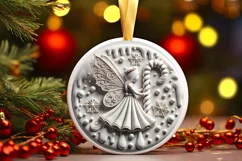 Round Christmas Ornament Sublimation|Clipart Product Image 2