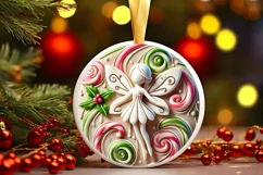 Round Christmas Ornament Sublimation|Clipart Product Image 2