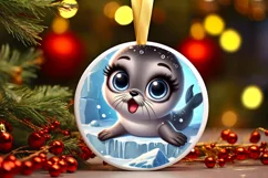 Round Christmas Ornament Sublimation|Clipart Product Image 2