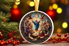 Round Christmas Ornament Sublimation|Clipart Product Image 1