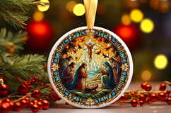 Round Christmass Ornament PNG Product Image 1