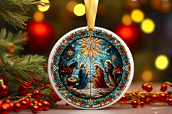 Round Christmass Ornament PNG Product Image 1
