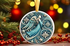 Round Christmas Ornament Sublimation|Clipart Product Image 2