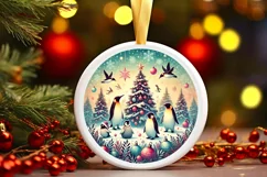 Round Christmas Ornament Sublimation|Clipart Product Image 2