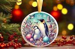Round Christmas Ornament Sublimation|Clipart Product Image 2