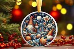 Round Christmas Ornament Sublimation|Clipart Product Image 1