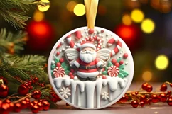 Round Christmas Ornament Sublimation|Clipart Product Image 1