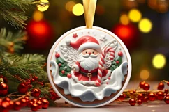 Round Christmas Ornament Sublimation|Clipart Product Image 1