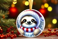 Round Christmas Ornament Sublimation|Clipart Product Image 2