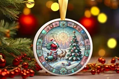 Round Christmas Ornament Sublimation|Clipart Product Image 2