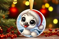 Round Christmas Ornament Sublimation|Clipart Product Image 2