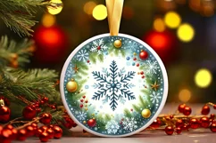 Round Christmas Ornament Sublimation|Clipart Product Image 1
