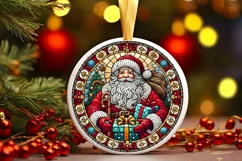 Round Christmas Ornament Sublimation|Clipart Product Image 2