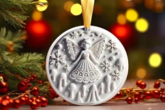 Round Christmas Ornament Sublimation|Clipart Product Image 2