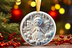 Round Christmas Ornament Sublimation|Clipart Product Image 2