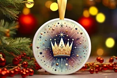 Round Christmas Ornament Sublimation|Clipart Product Image 2