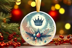 Round Christmas Ornament Sublimation|Clipart Product Image 2
