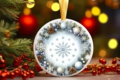 Round Christmas Ornament Sublimation|Clipart Product Image 1