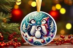 Round Christmas Ornament Sublimation|Clipart Product Image 2