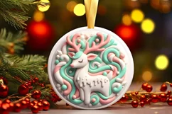 Round Christmas Ornament Sublimation|Clipart Product Image 2