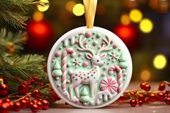 Round Christmas Ornament Sublimation|Clipart Product Image 1