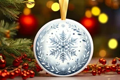 Round Christmas Ornament Sublimation|Clipart Product Image 3