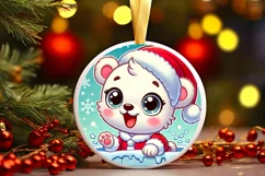 Round Christmas Ornament Sublimation|Clipart Product Image 2