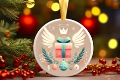 Round Christmas Ornament Sublimation|Clipart Product Image 2