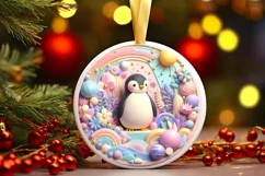 Round Christmas Ornament Sublimation|Clipart Product Image 1